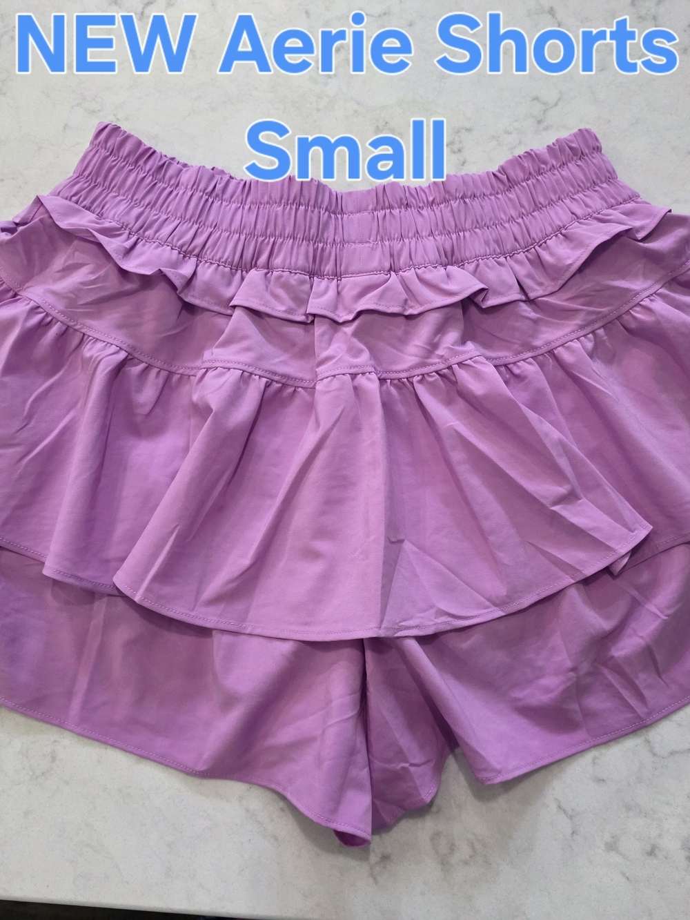 aerie Lilac Ruffle Layered Shorts